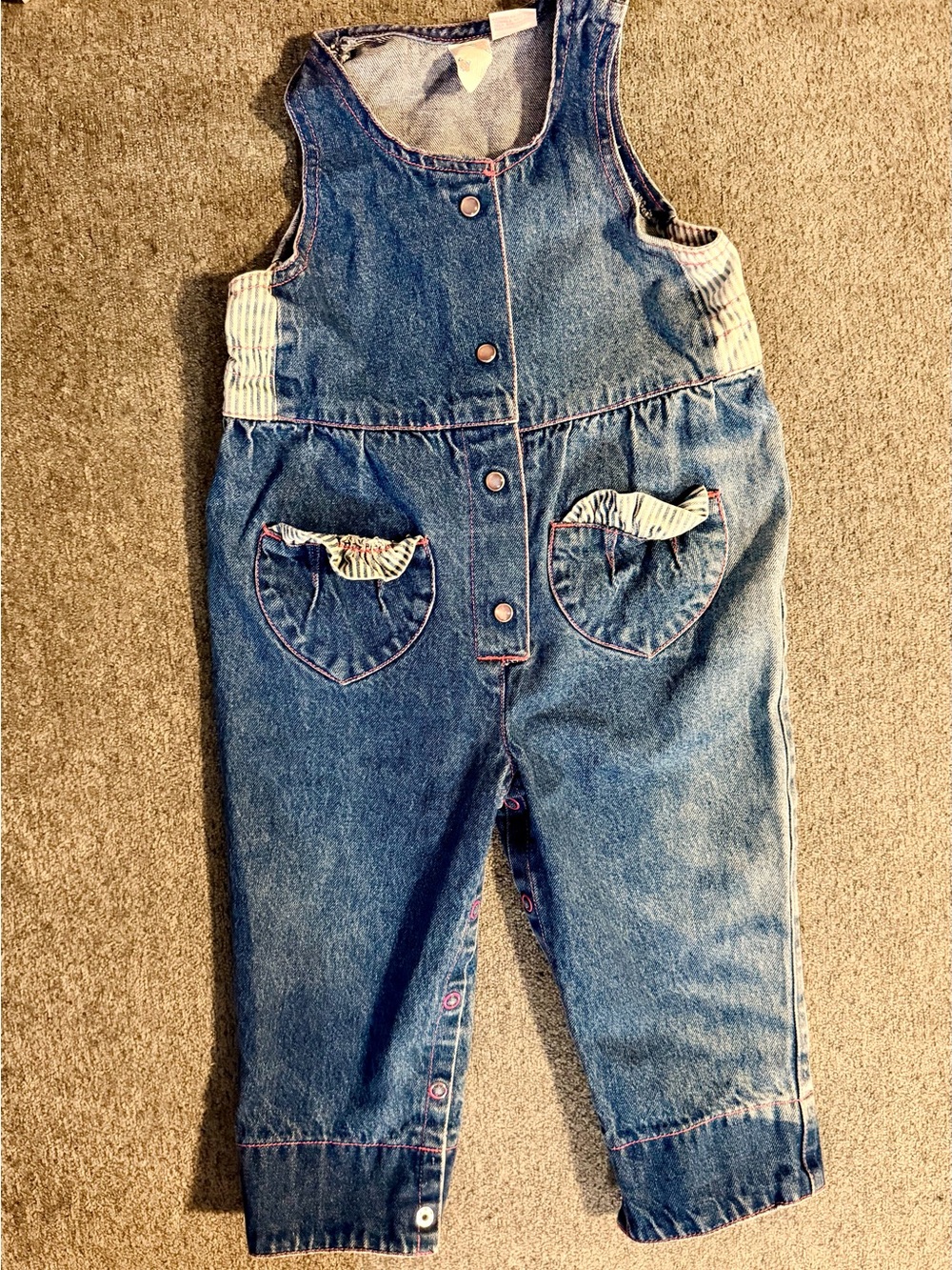 Vintage Petite Club Denim Overalls Girls 18M